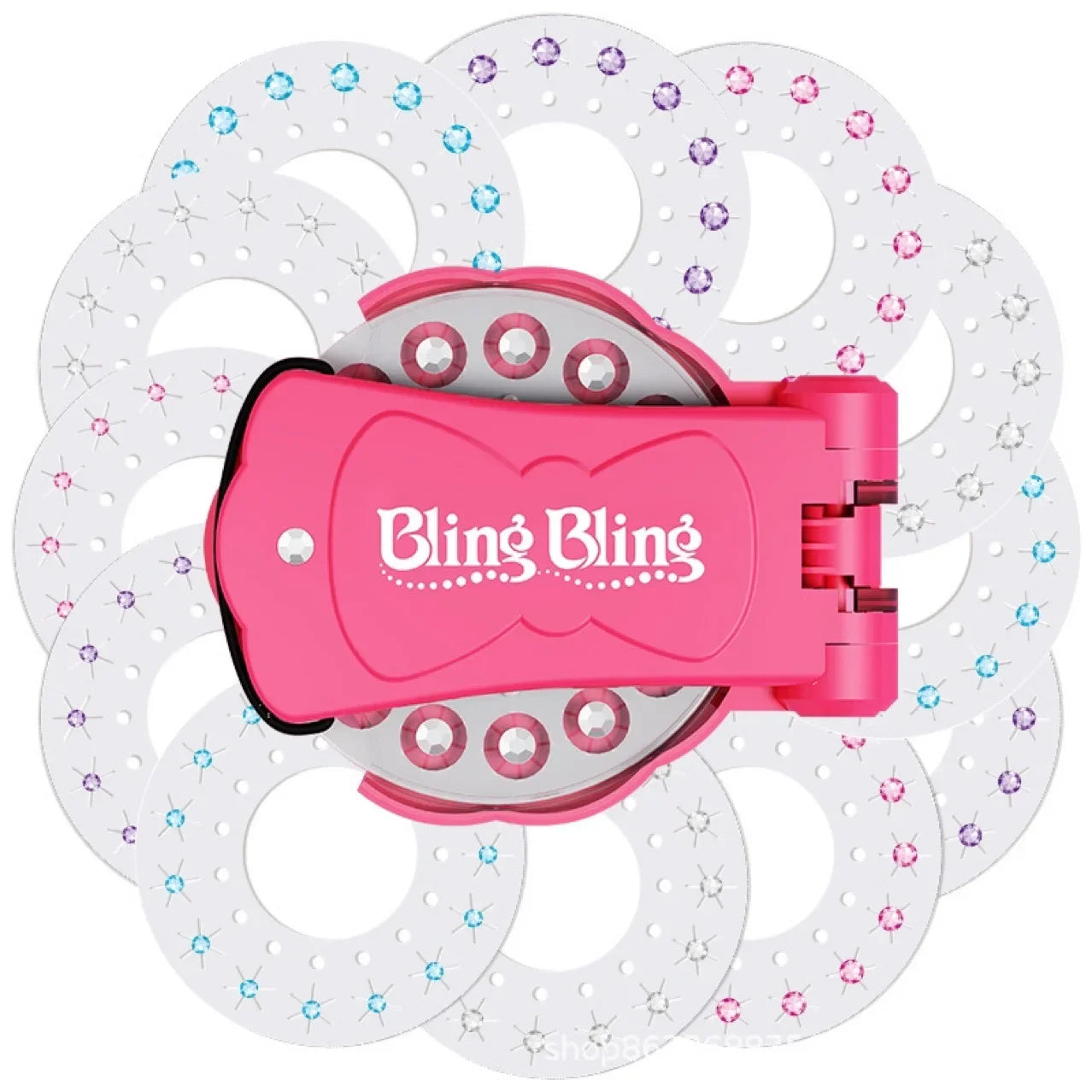 Dreamy Pink Hair Styling Toy Diamond Stamping Machine Fashion Accessory for Girls Beauty Hairdressing Tool Jewelry Decoration