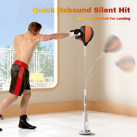 Premium Quality Boxing Speedball with Stand - Height Adjustable for Teens & Adults - 360° Rebound for Stress Relief & Fitness - Ideal for Home Use in Bedrooms Living Rooms & Gardens