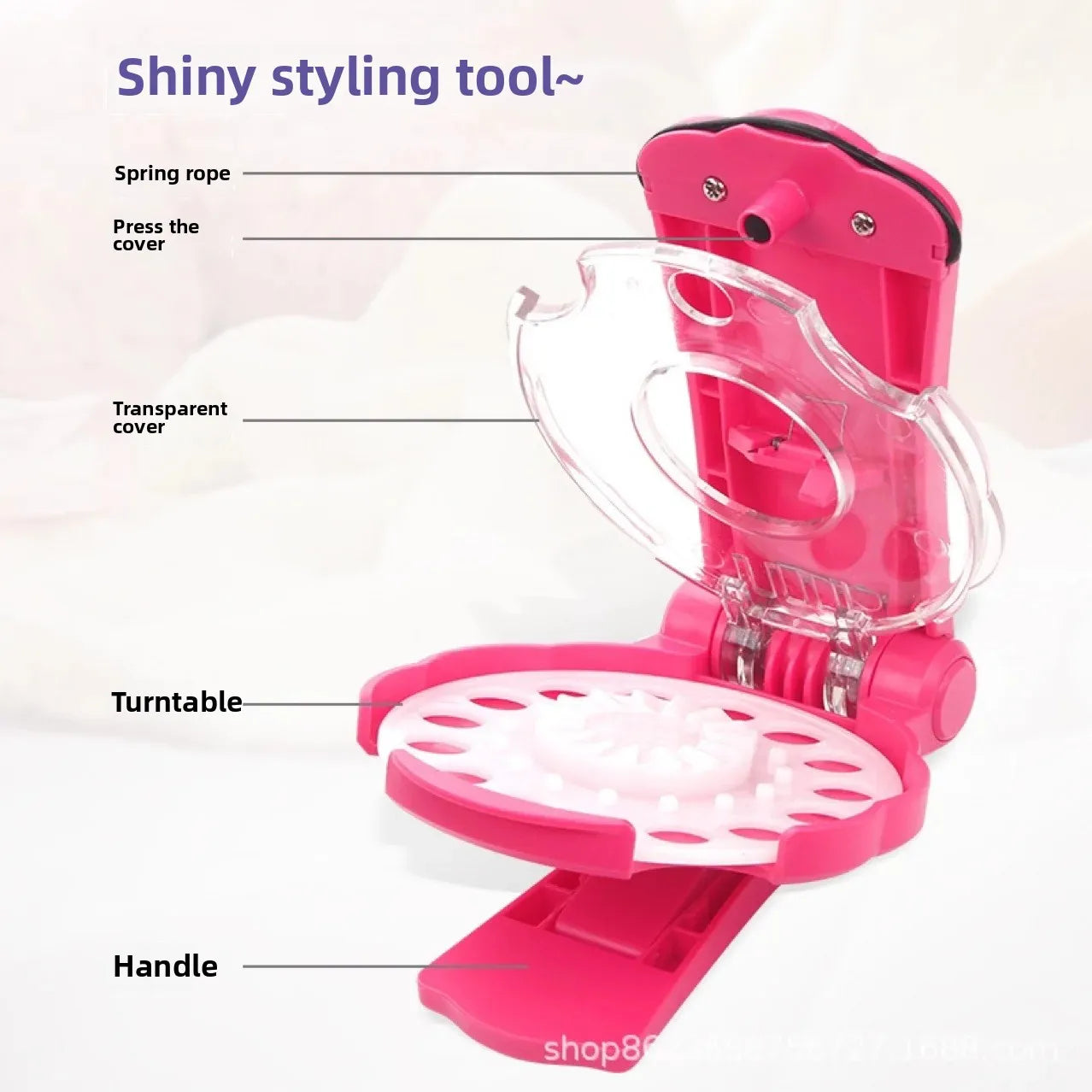 Dreamy Pink Hair Styling Toy Diamond Stamping Machine Fashion Accessory for Girls Beauty Hairdressing Tool Jewelry Decoration
