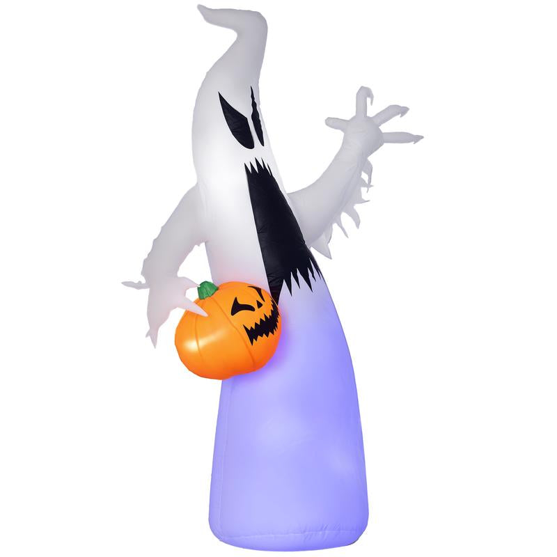 Halloween Inflatables Outdoor Decorations Grim Ghost Biker, Blow up LED Yard Decor for Garden, Lawn, Party, Holiday, Waterproof